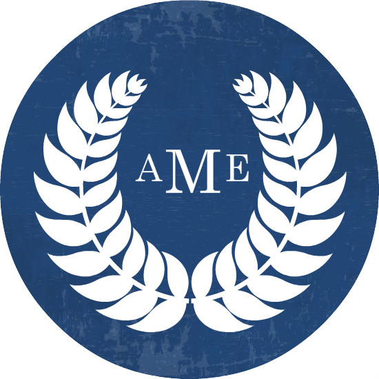 Blue Graduation Monogram Announcement